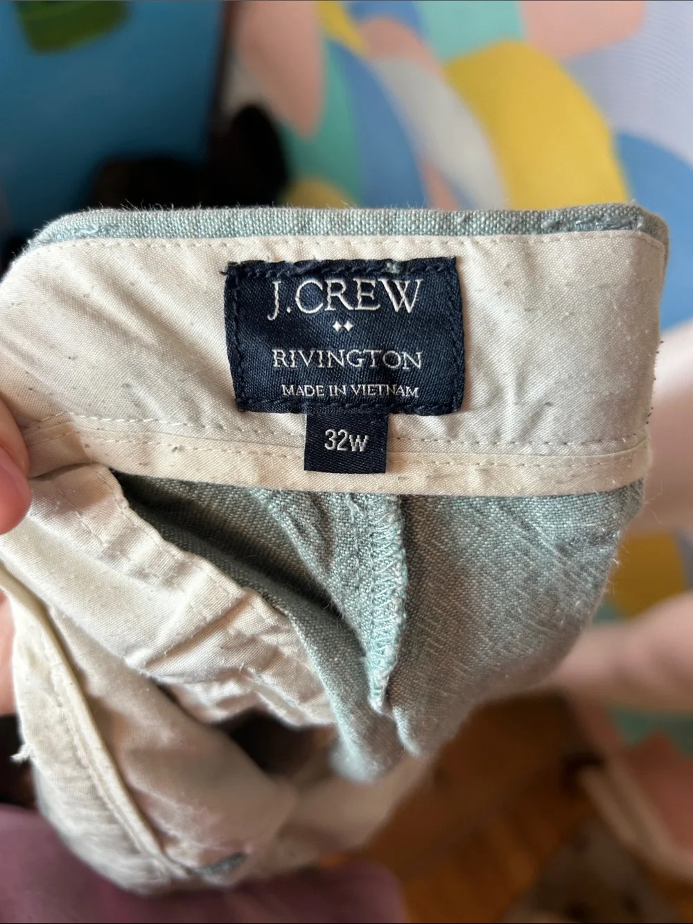 J.Crew Light Green Men's Linen-Blend Shorts sz 32W